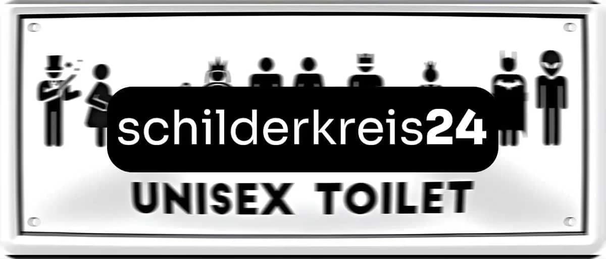 schilderkreis24 Metallschild Blechschild Unisex Toilet Retro Vintage