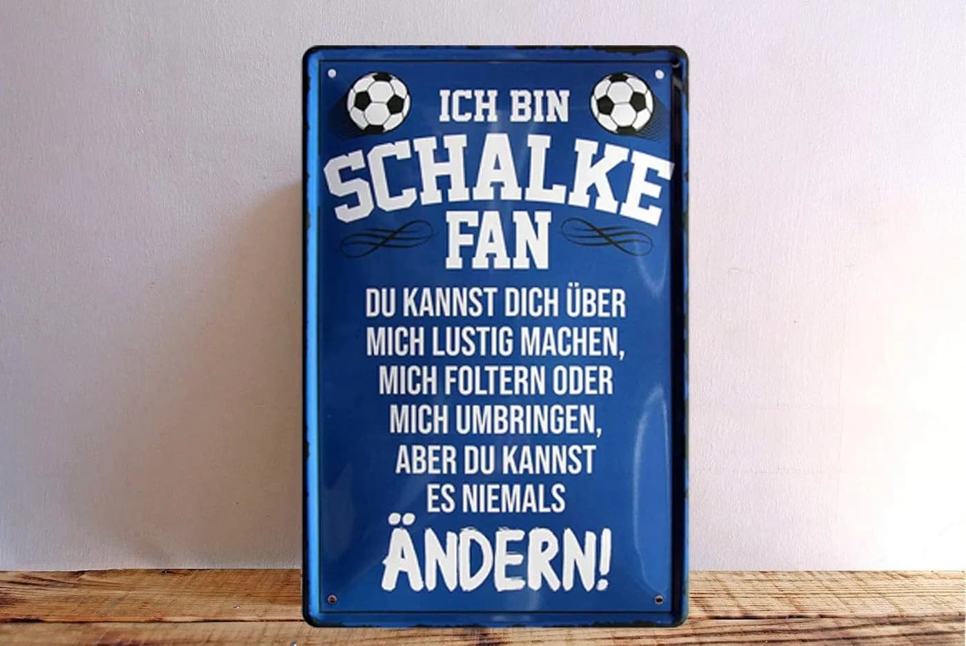 schilderkreis24 Blechschild Ich bin Schalke Fan Retro Metall