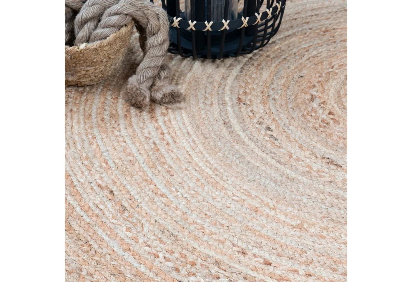 Consilio Concept JUTOS Jute Teppich Beige Landhausstil Rund