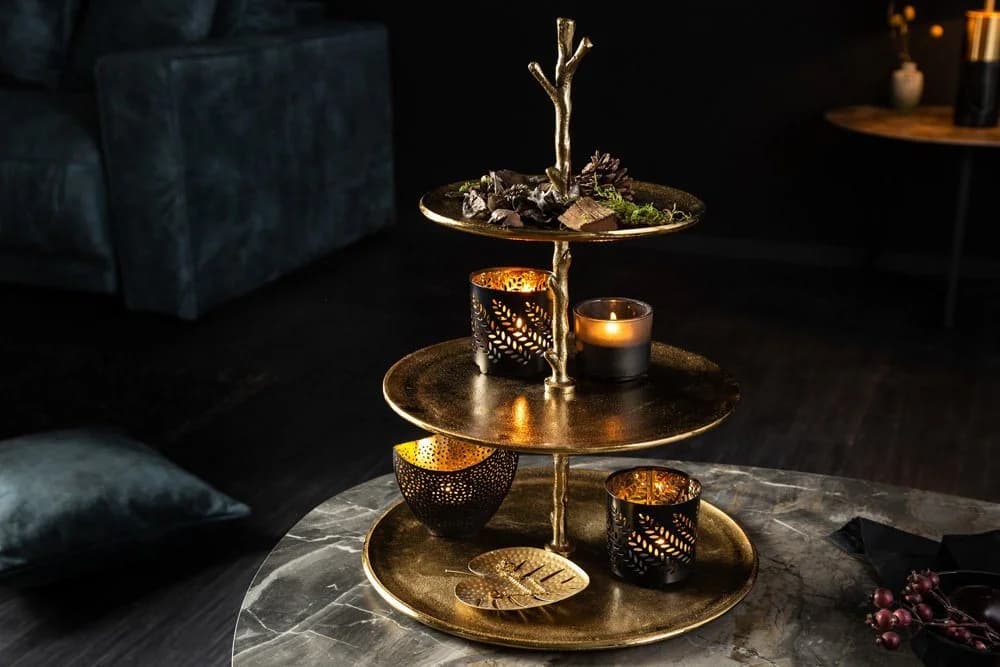 riess-ambiente Dekoetagere ABSTRACT 50cm gold Metall