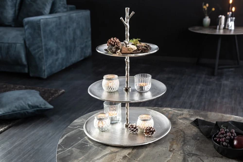 riess-ambiente Dekoetagere ABSTRACT 50cm silber Metall