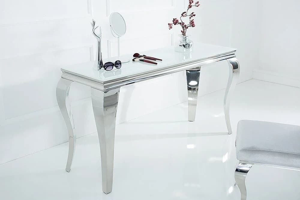 riess-ambiente Konsolentisch MODERN BAROCK Weiß Silber Opalglas