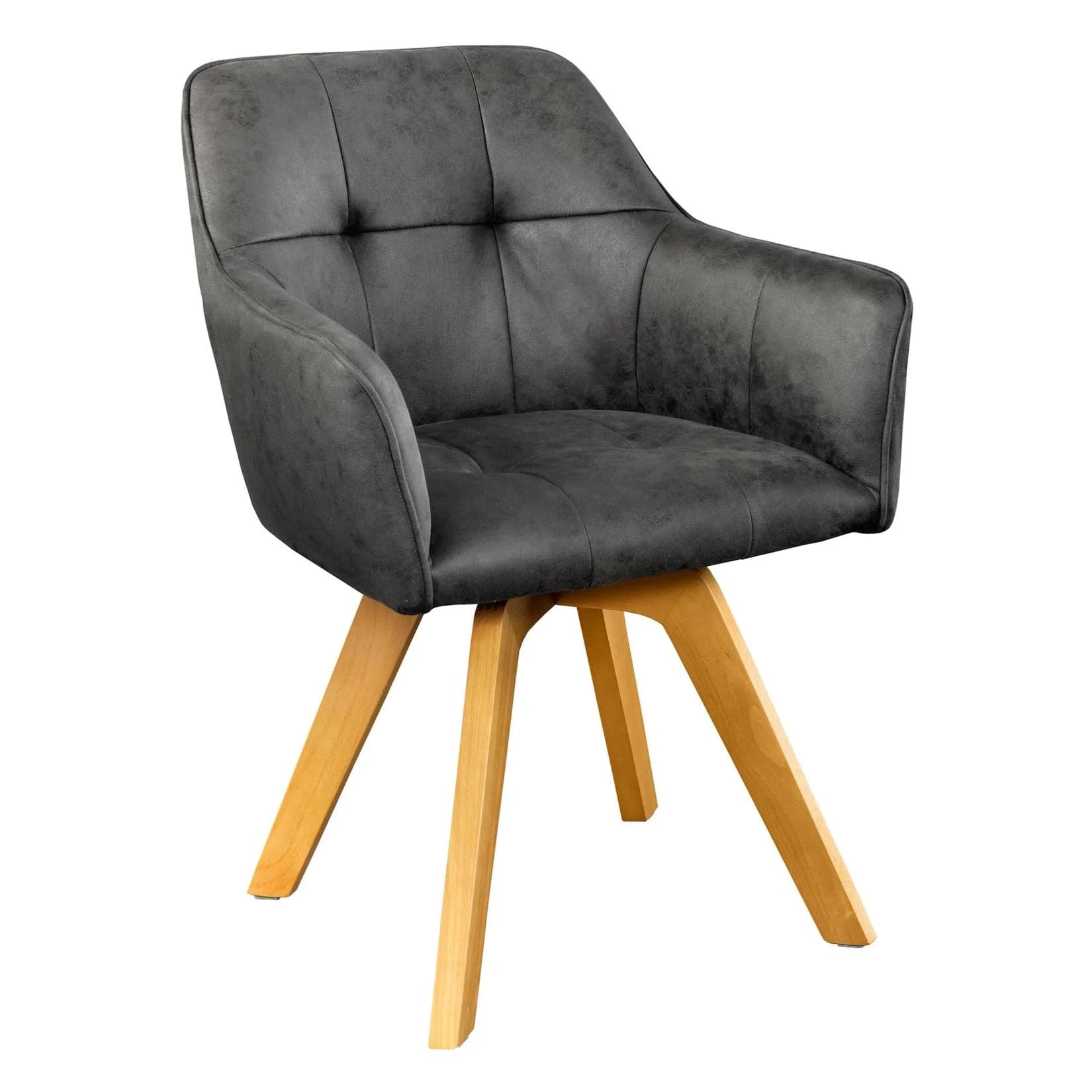 riess-ambiente Stuhl LOFT - antik grau drehbar mit Armlehne