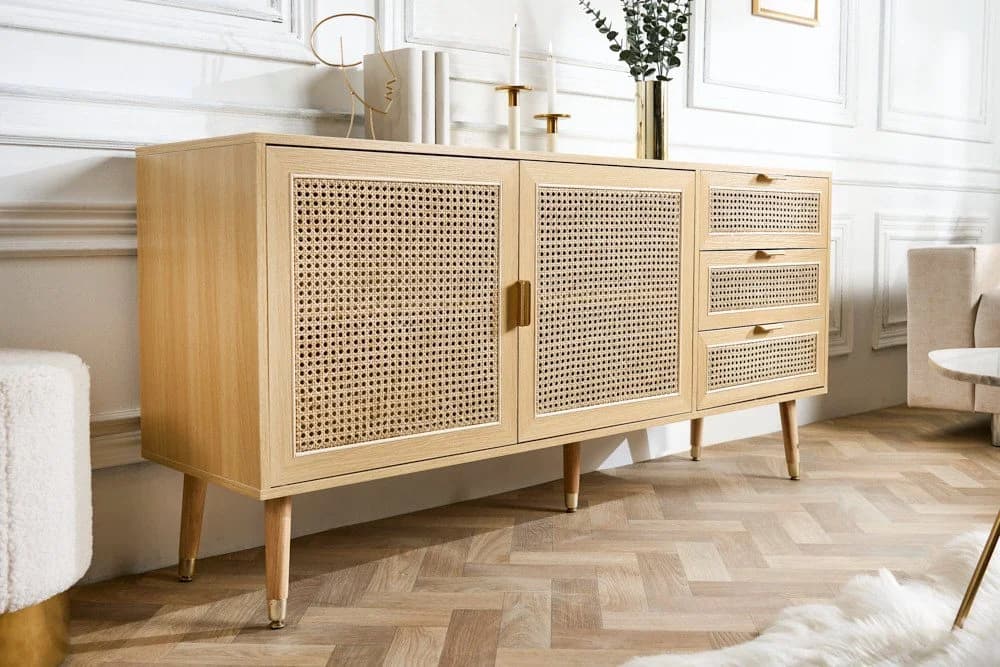 riess-ambiente Sideboard VIENNA 154cm Natur Rattan Retro