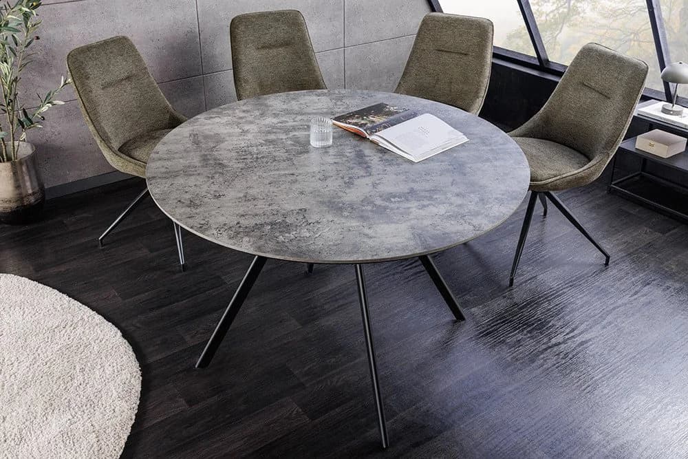 riess-ambiente Esstisch ATELIER 100cm Grau/Schwarz Metallbeine Rund