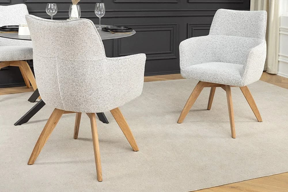 riess-ambiente Drehstuhl ASGARD beige mit Armlehne & Federkern