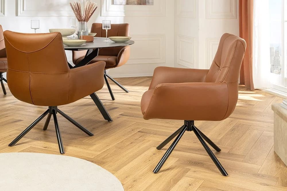 riess-ambiente Drehstuhl SIGNATURE 85cm cognac Leder Polsterstuhl