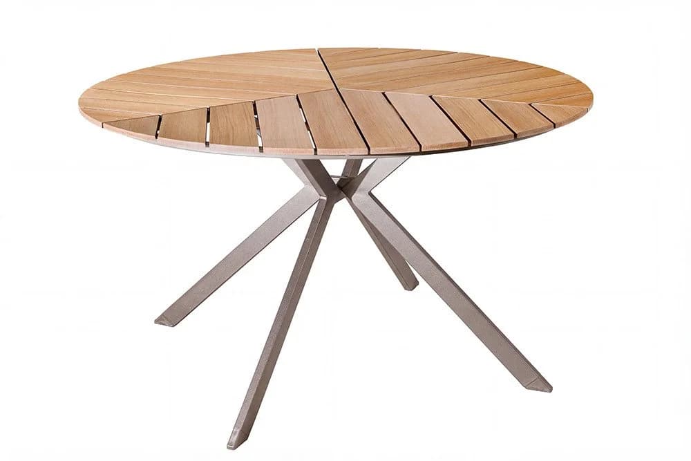 riess-ambiente Gartentisch DESIGNO rund WPC Aluminium natur/greige