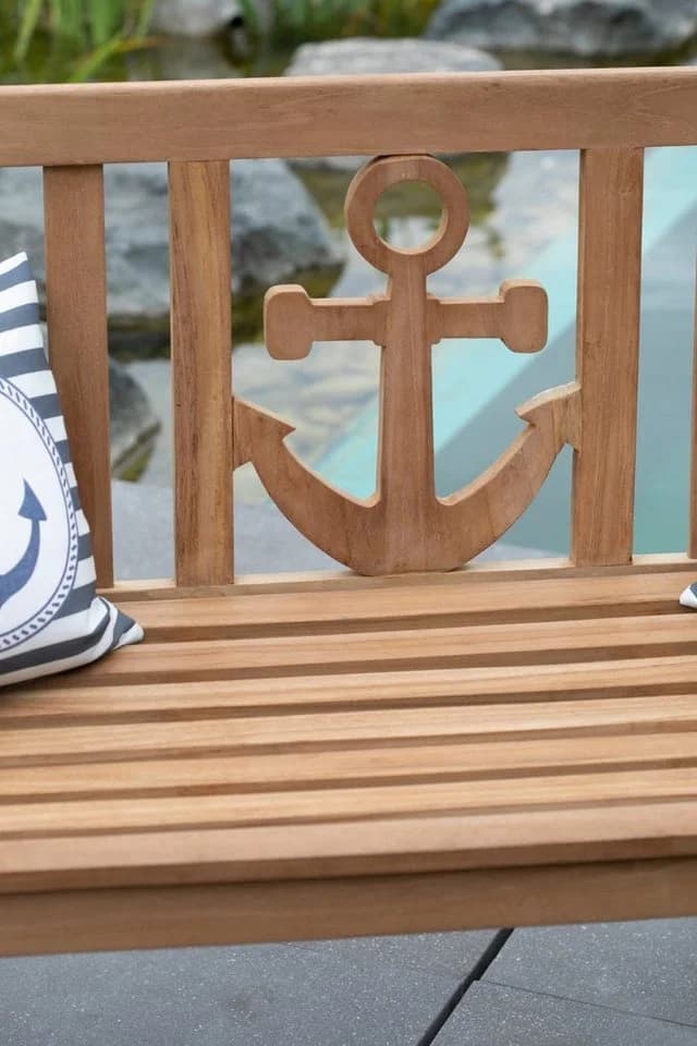 deVries Gartenbank Woodie Ankerplatz Teakholz Armlehnen