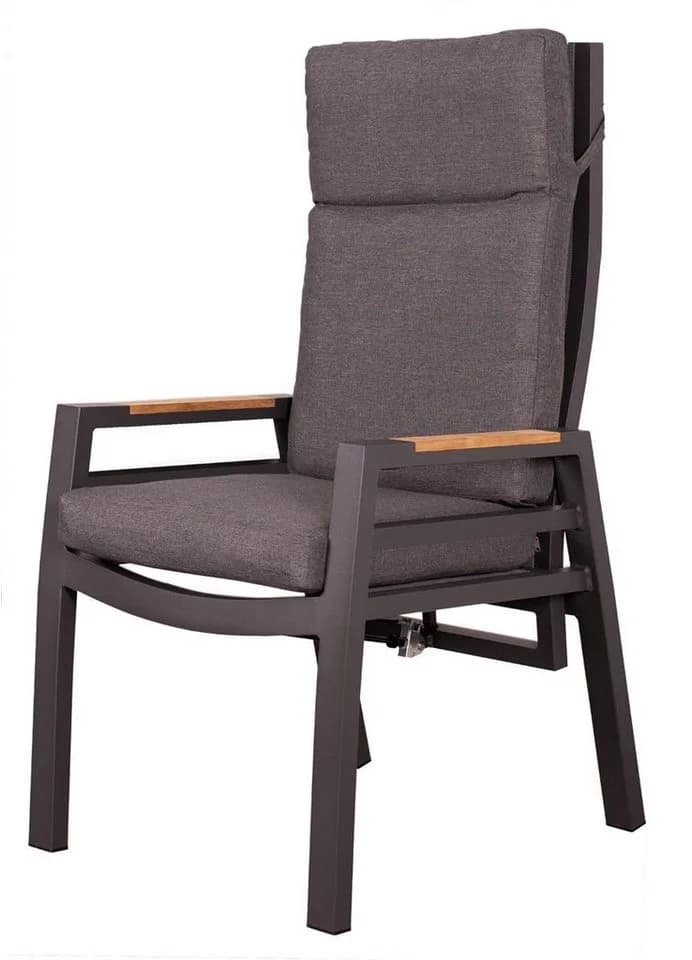 bene living Relaxsessel Sevilla Anthrazit Aluminium Teakholz