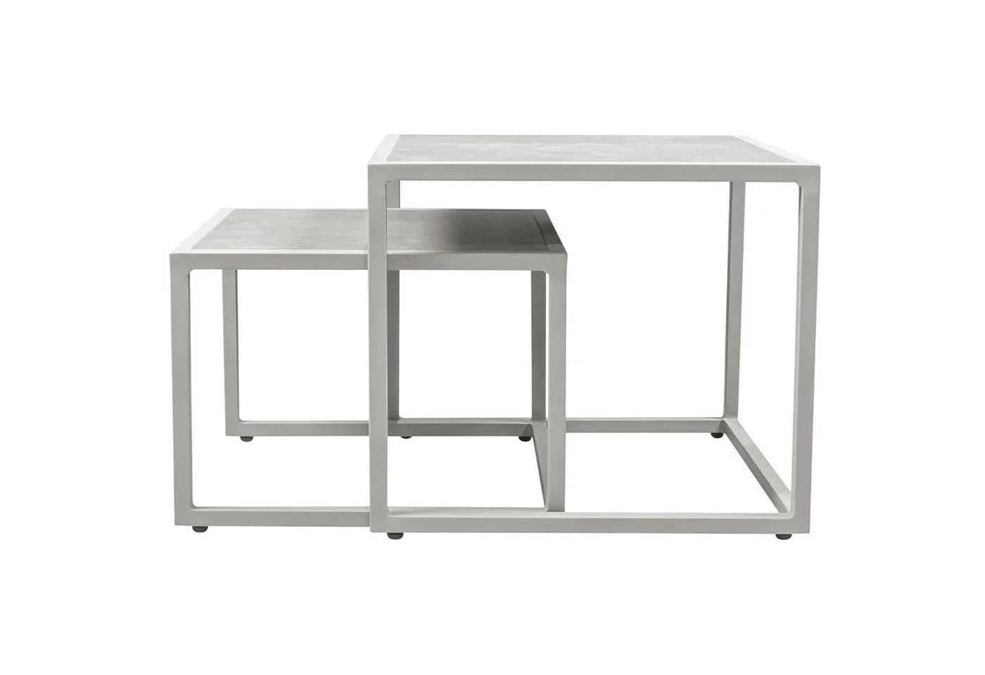 bene living Beistelltisch Dalias 2er Set Grau Aluminium