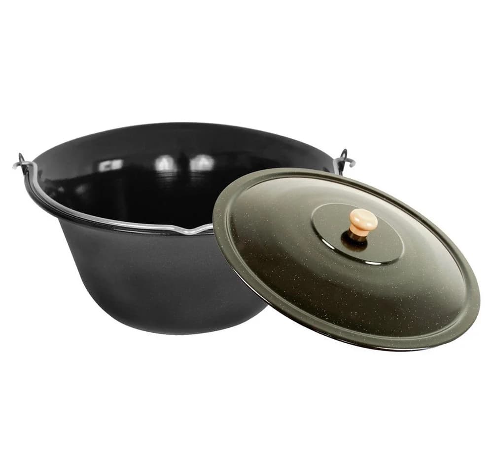 Grillplanet Ungarischer Gulaschkessel 15L Schwarz Emailliert