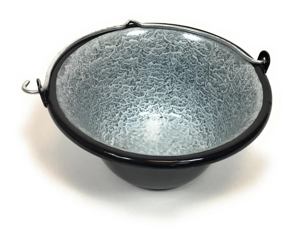 Grillplanet Serviertopf Gulaschkessel emailliert 0,7 Liter Schwarz