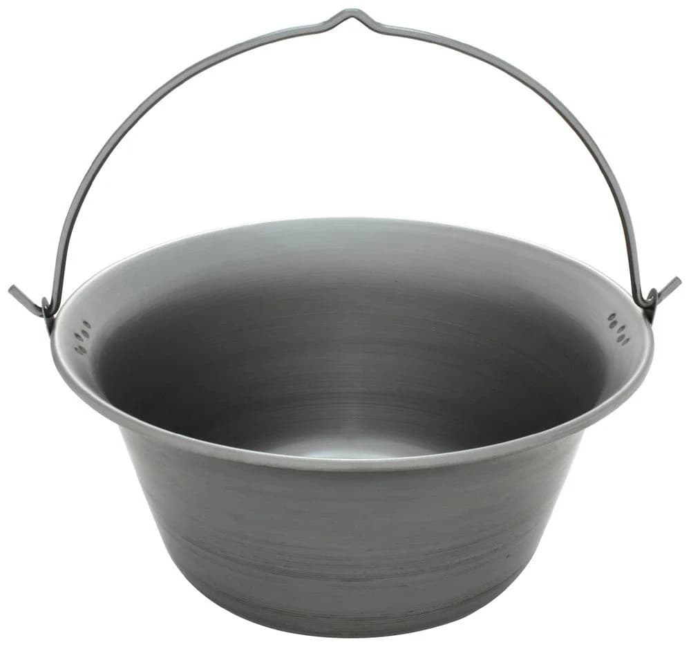 Grillplanet Gulaschkessel aus unbehandeltem Roheisen 22 Liter