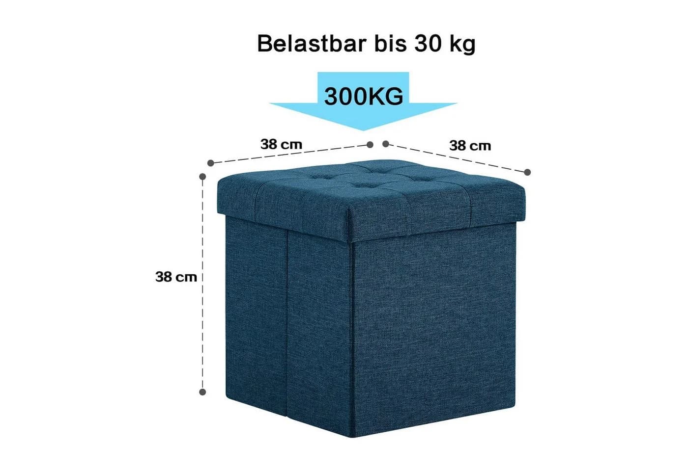 Zedelmaier Sitzbank mit Stauraum Dunkelblau Faltbar