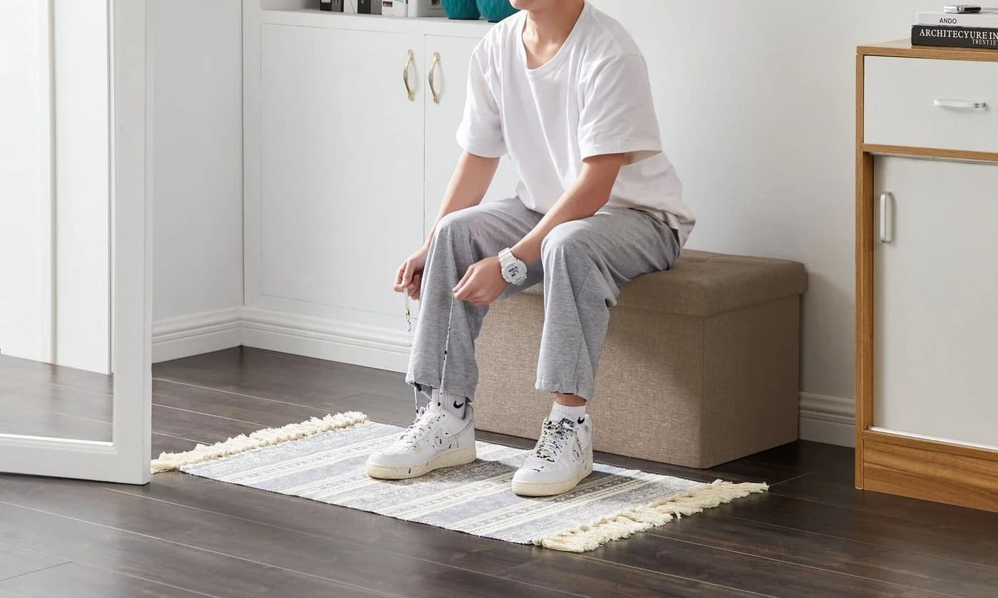 Zedelmaier Sitzbank mit Stauraum Beige Faltbar MDF Lenien