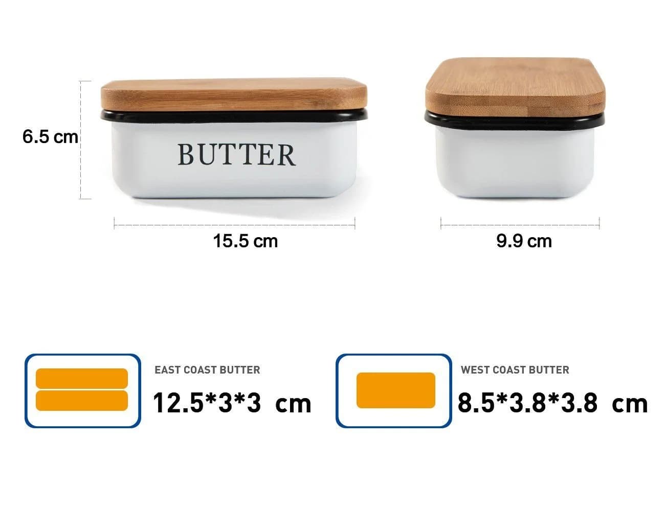 Zedelmaier Butterdose mit Holzdeckel für 250g Butter Weiß