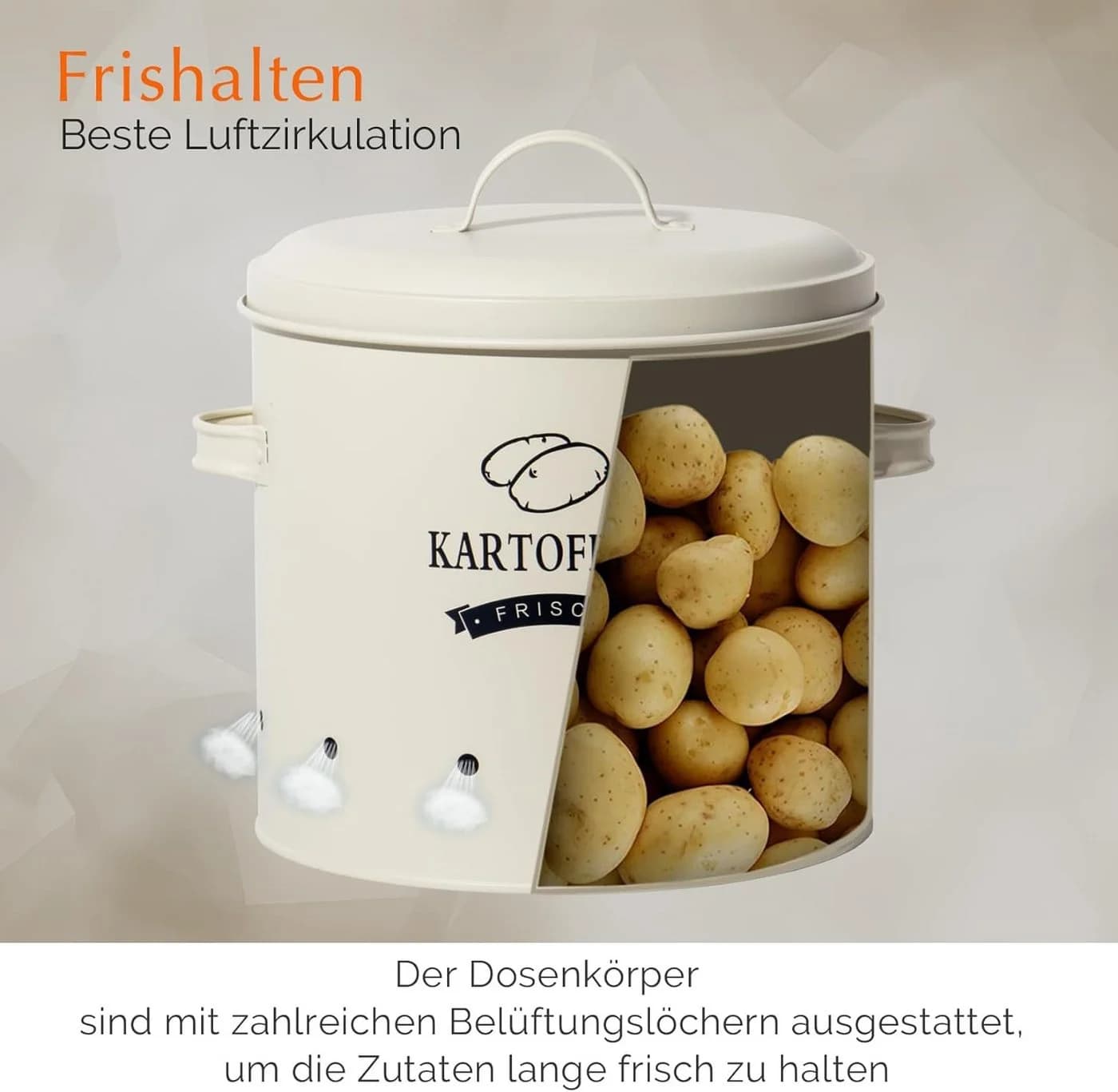 Zedelmaier Vorratsdose Set Metall für Kartoffeln, Zwiebeln & Knoblauch