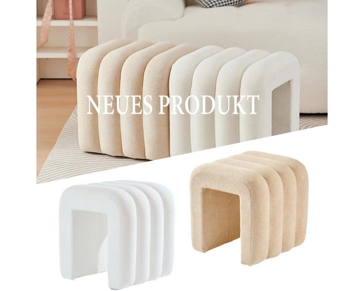 Zedelmaier Sitzhocker Beige Polsterhocker Modern