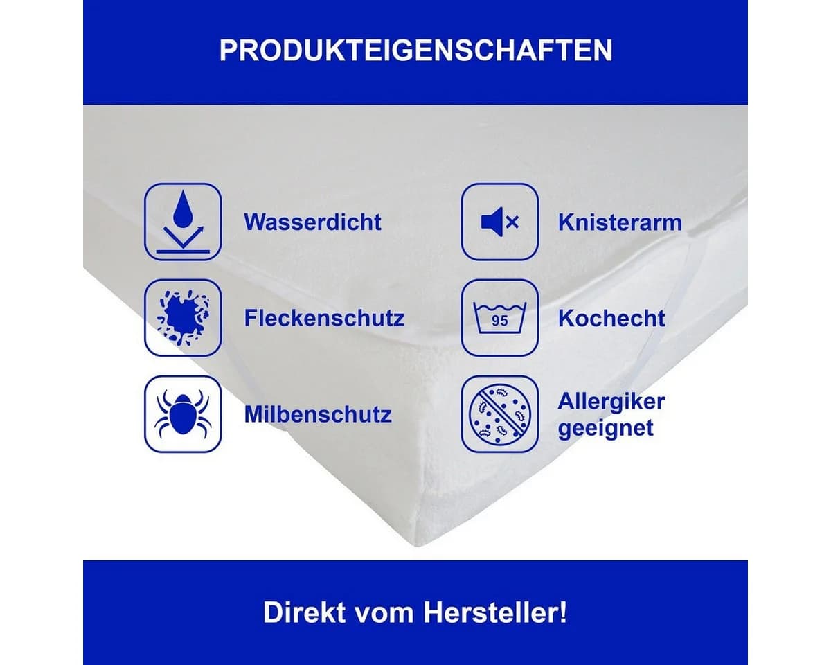 DUKAL Matratzenschutz wasserdicht mit Eckgummi Made in Germany