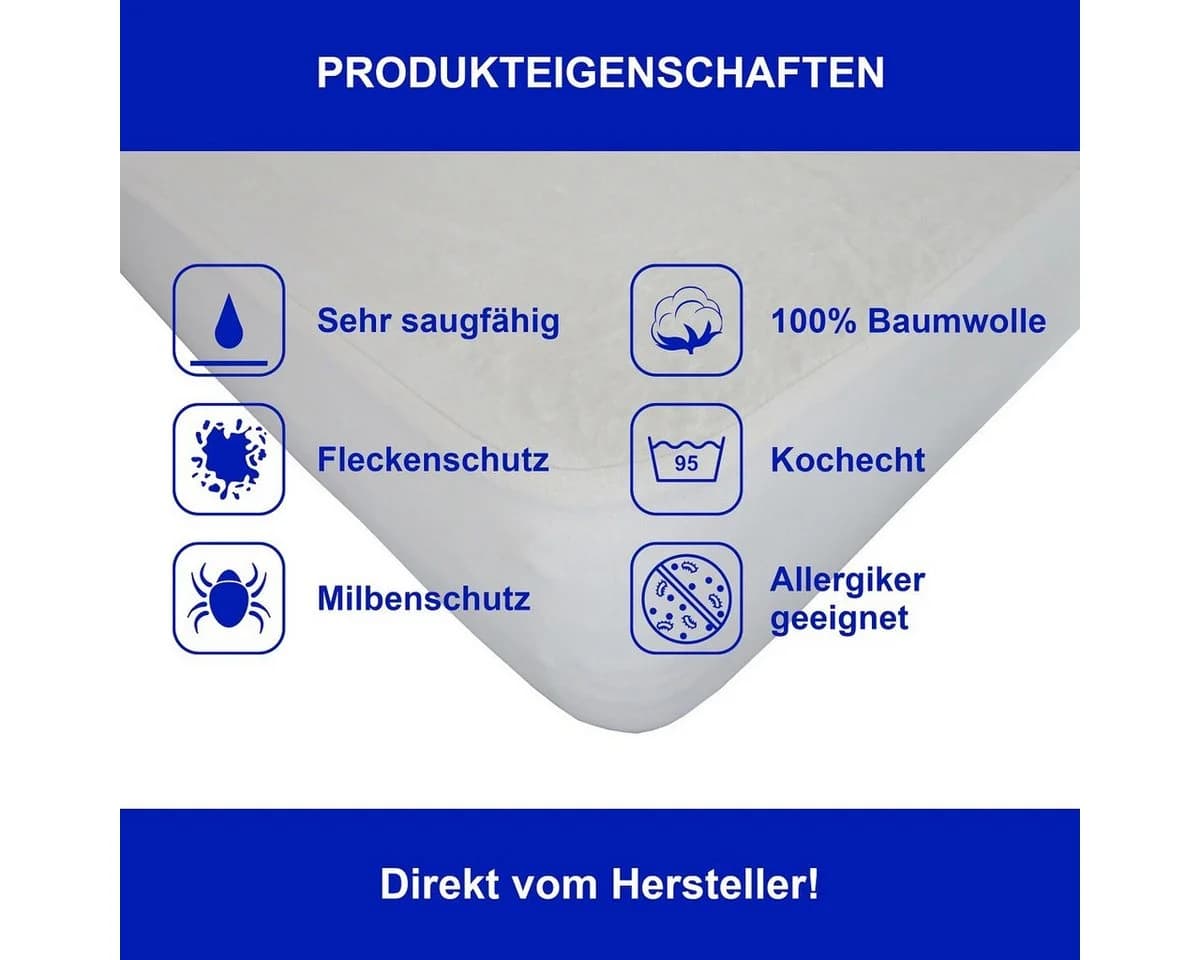 DUKAL Matratzenauflage Molton Spannbettlaken 100% Baumwolle
