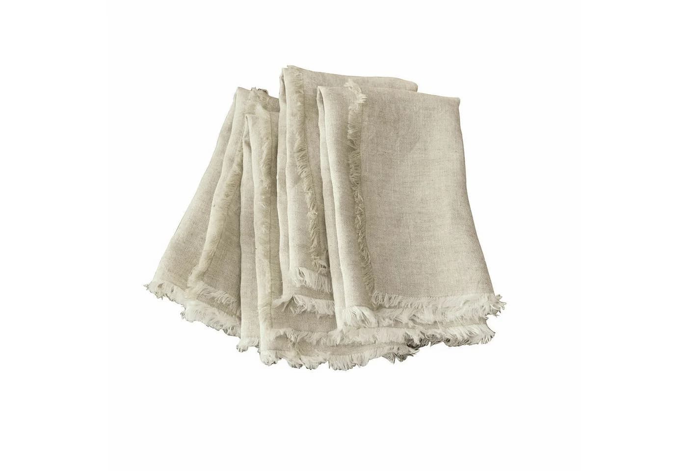 Mirabeau Stoffserviette Largo 4er Set Beige Leinen