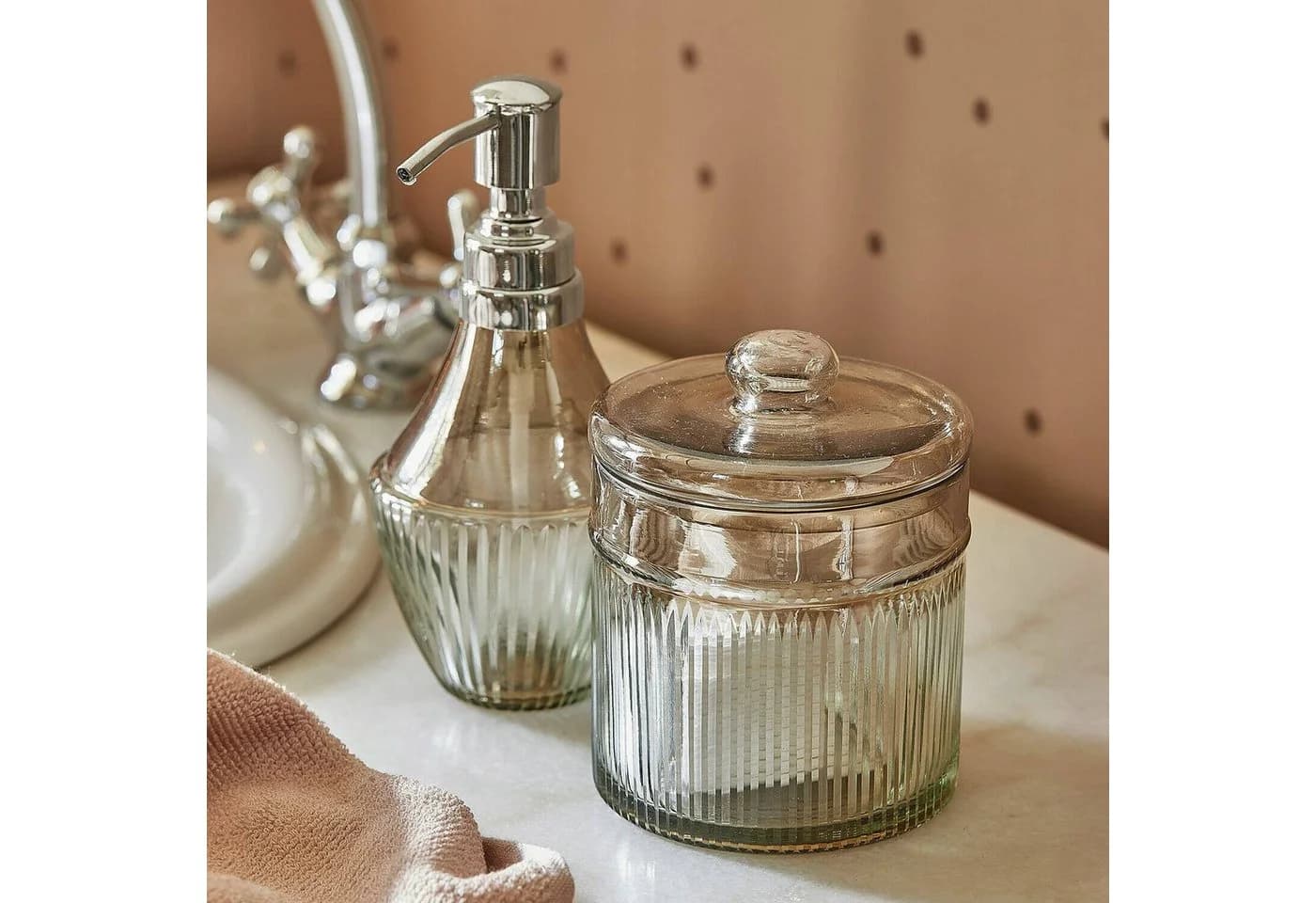Mirabeau Badorganizer Bad-Set Jolivienne braun/klar Glas