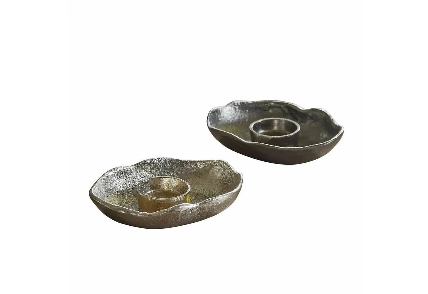 Mirabeau Kerzenständer 2er Set Quilvano Silber Schwarz Aluguss