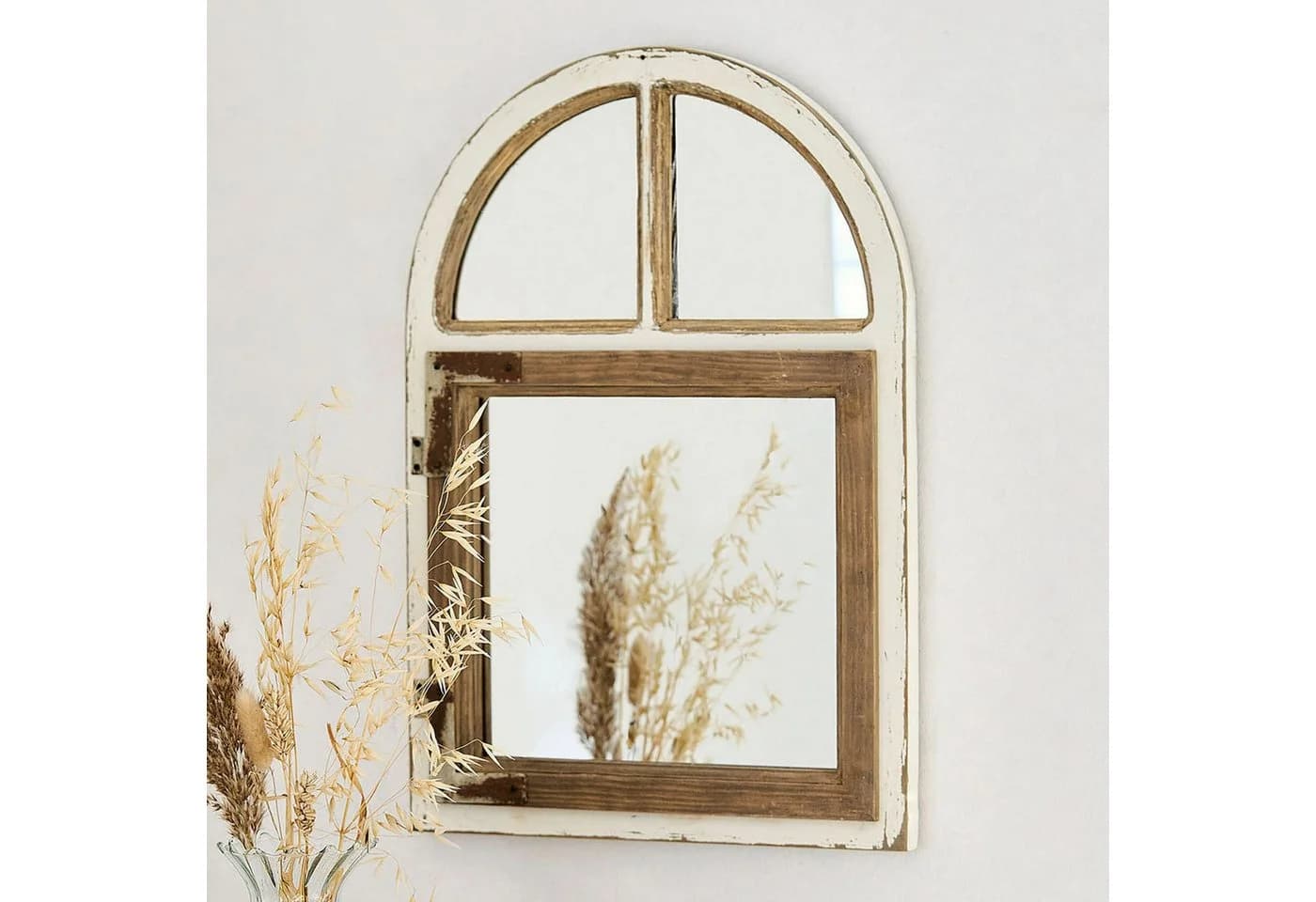 Mirabeau Spiegel Zilvento Antikweiß/Braun Fensterdesign