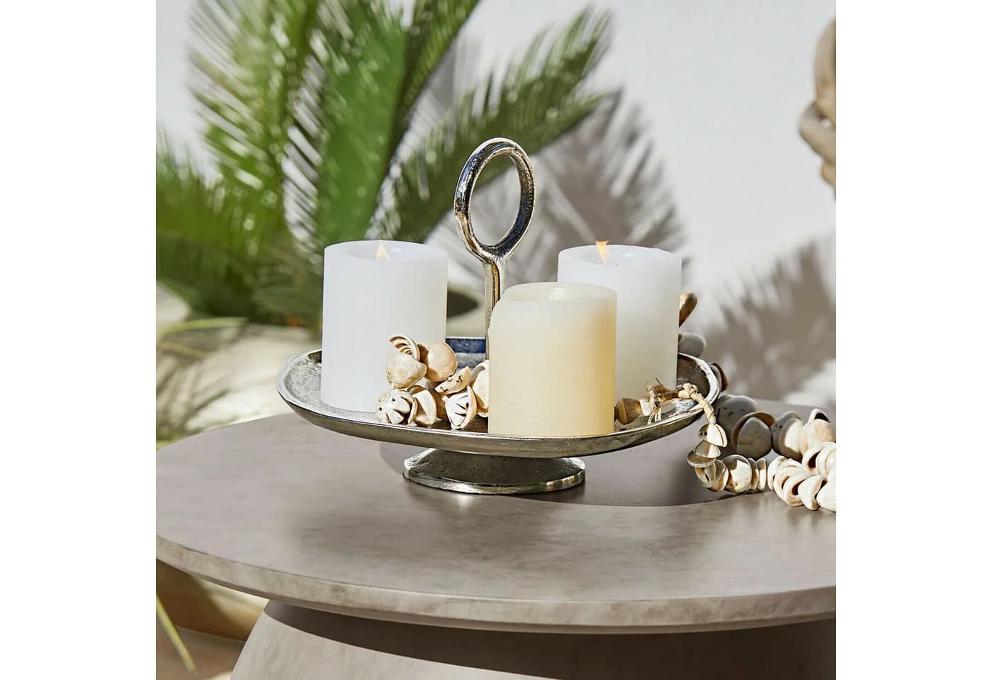 Mirabeau Etagere Aurnis silber Aluminiumguss Tablett