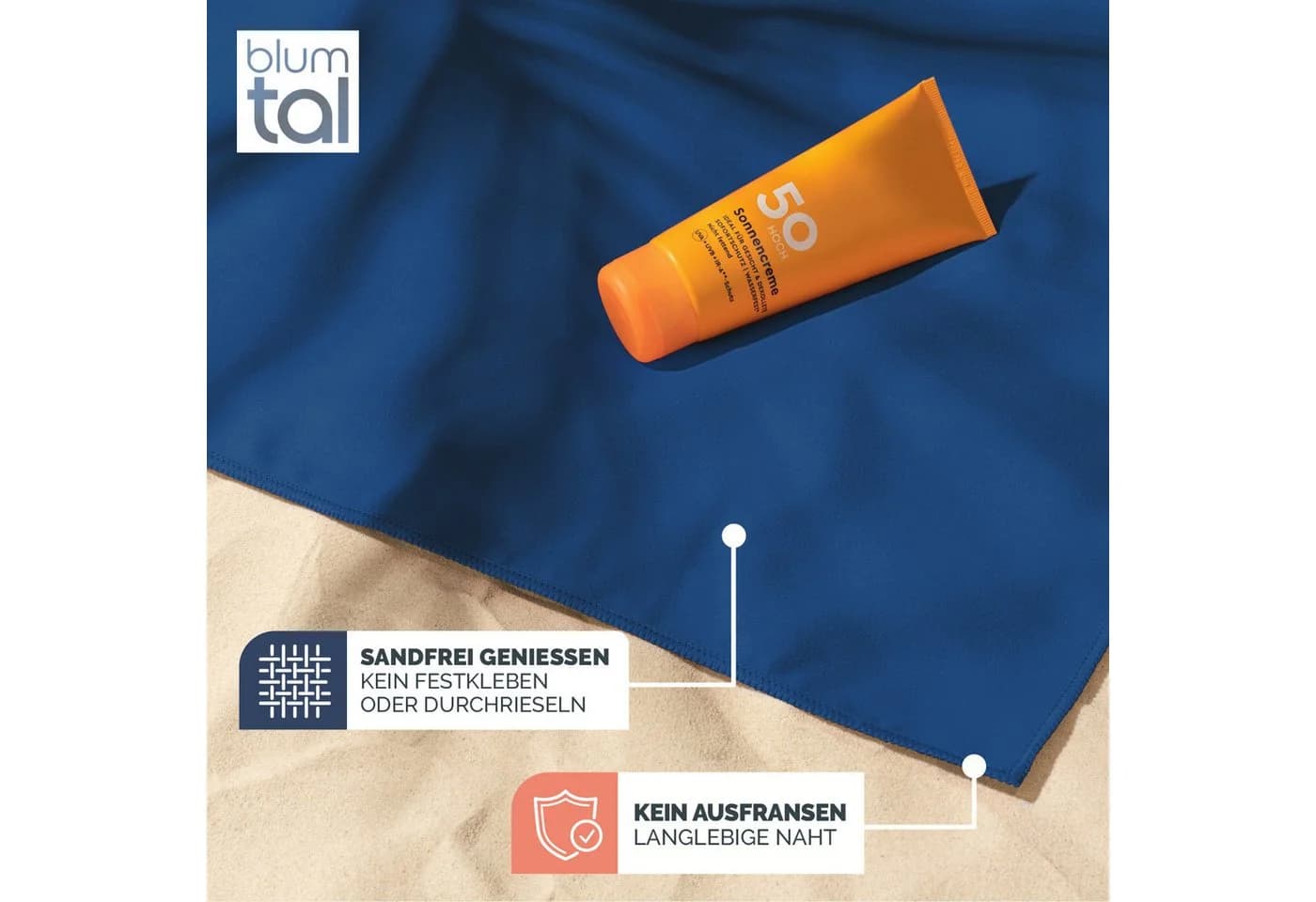 Blumtal Mikrofaser Sporthandtuch Kompakt Blau