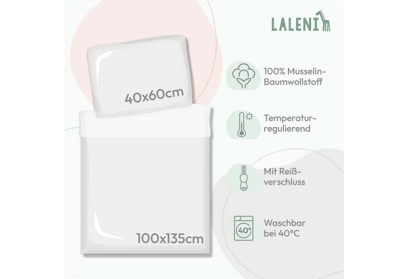 Laleni Kinderbettwäsche Musselin 100% Baumwolle OEKO-TEX Taupe