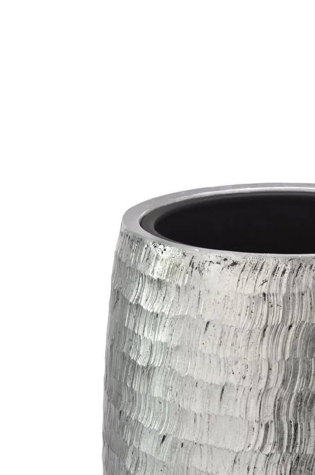 Flingora Bodenvase Amea Silber Fiberglas