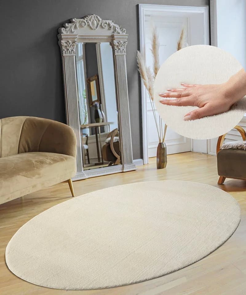 THE CARPET Relax Teppich Creme Waschbar Rutschfest Modern