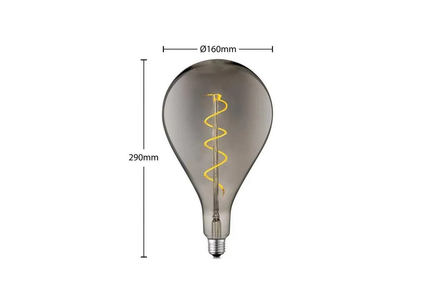 Lucande LED-Lampe E27 A160 4W 1.800K dimmbar smoke