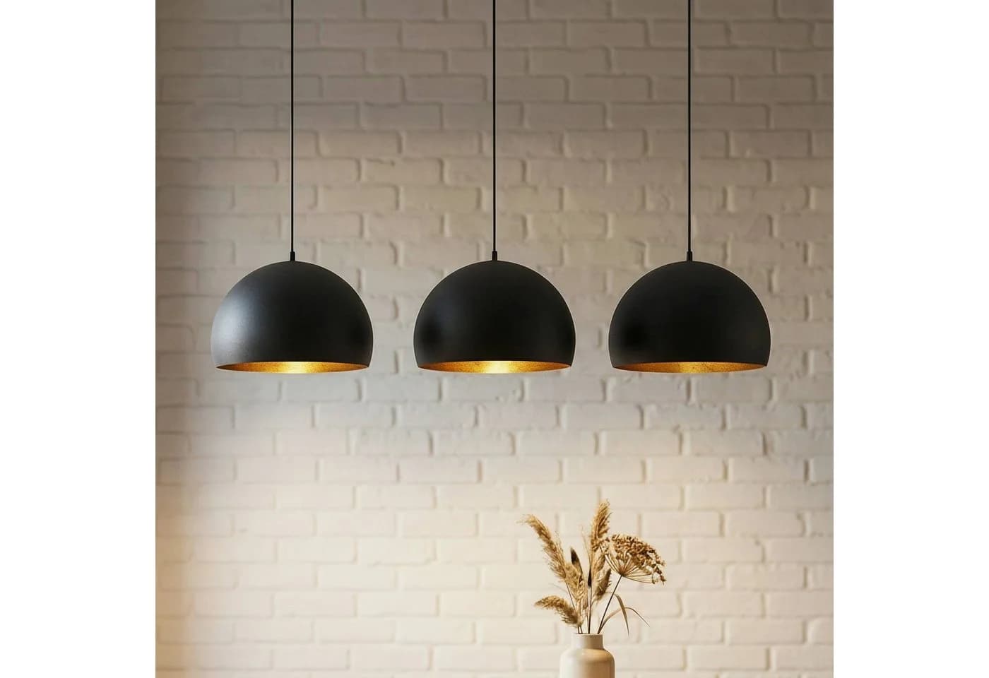 Lindby Hängeleuchte Tarjei Schwarz Metall 3x60W