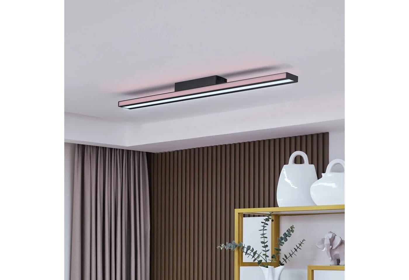 Lucande Smart LED-Deckenleuchte Leicy Schwarz RGB CCT
