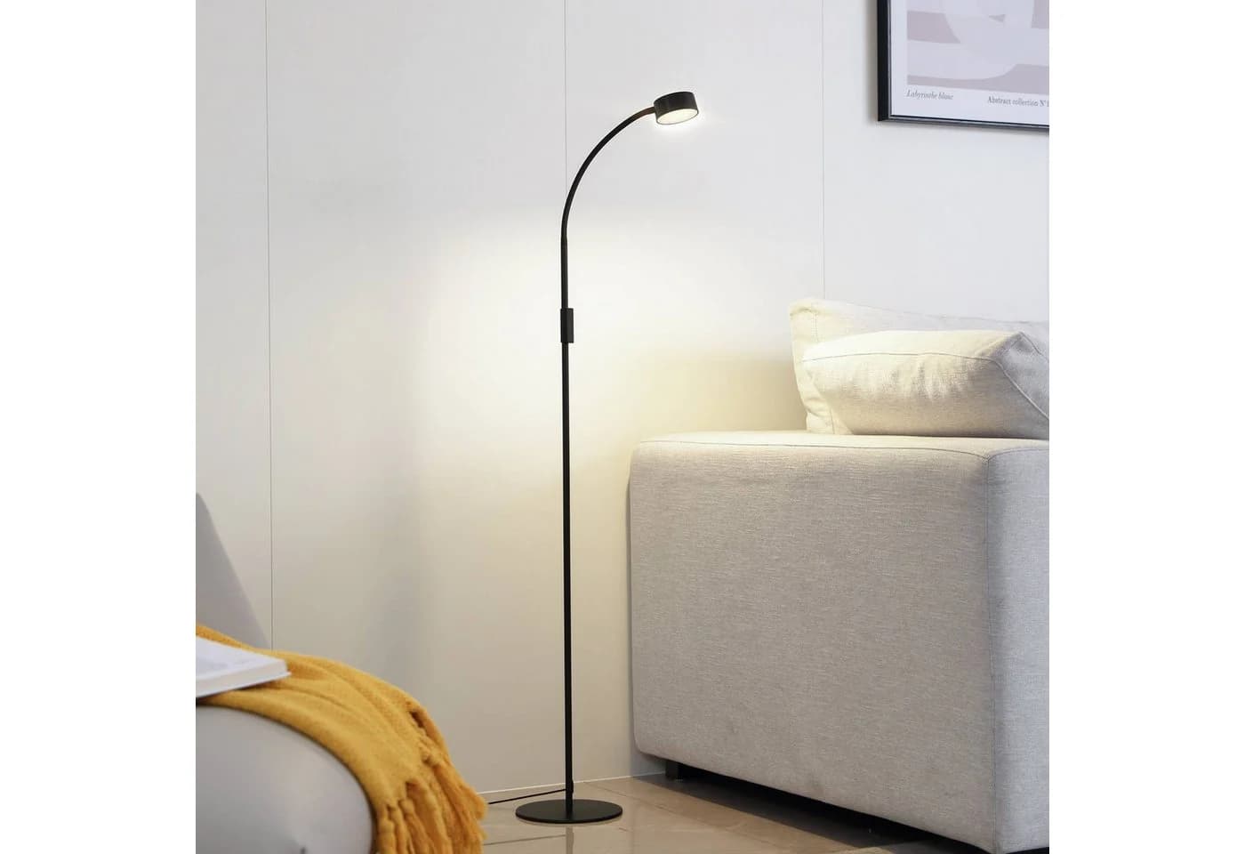 Lindby LED-Stehleuchte Maori 140 cm Schwarz Dimmbar
