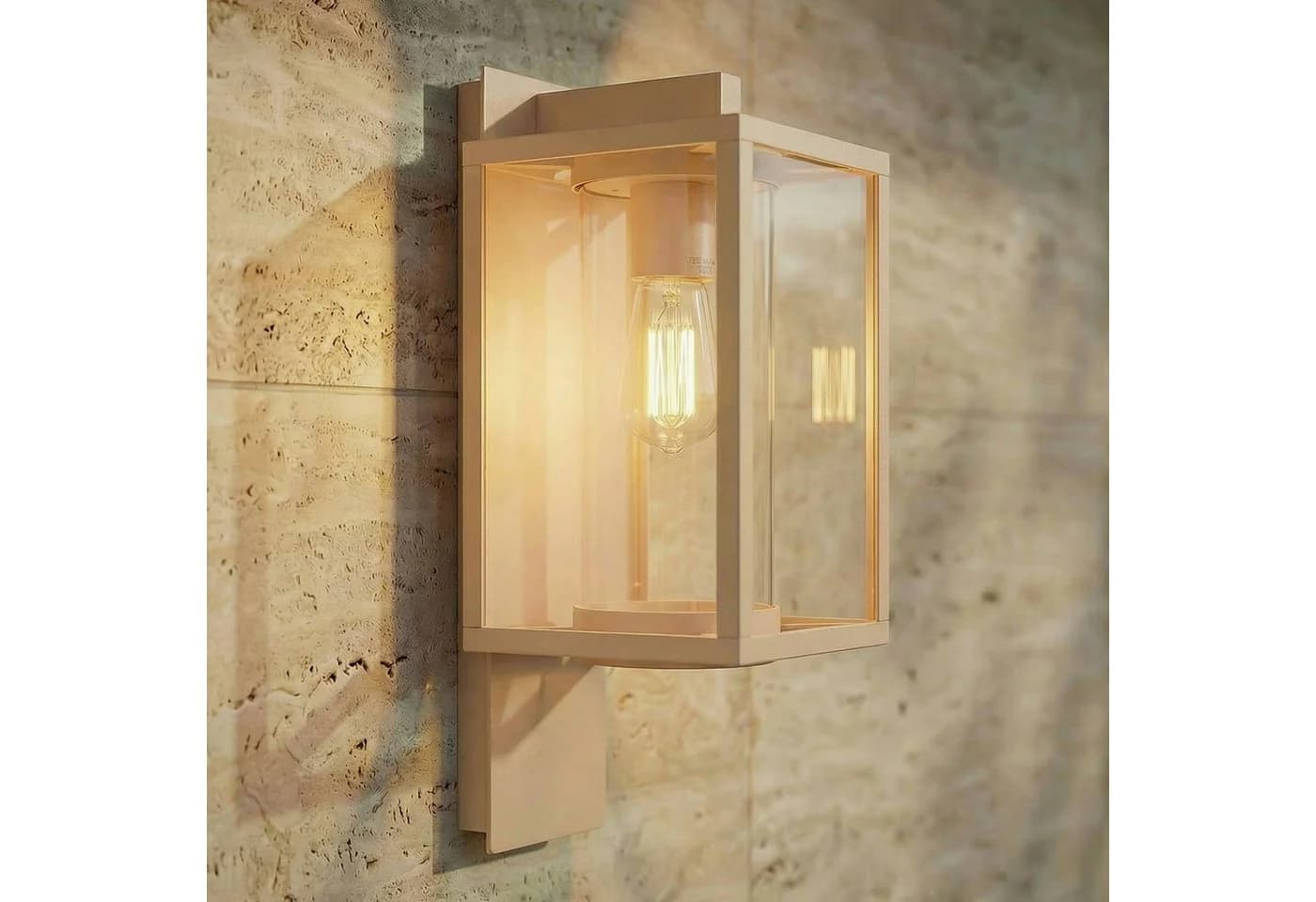 Lucande Außenwandleuchte Ferda Hängend Beige IP44