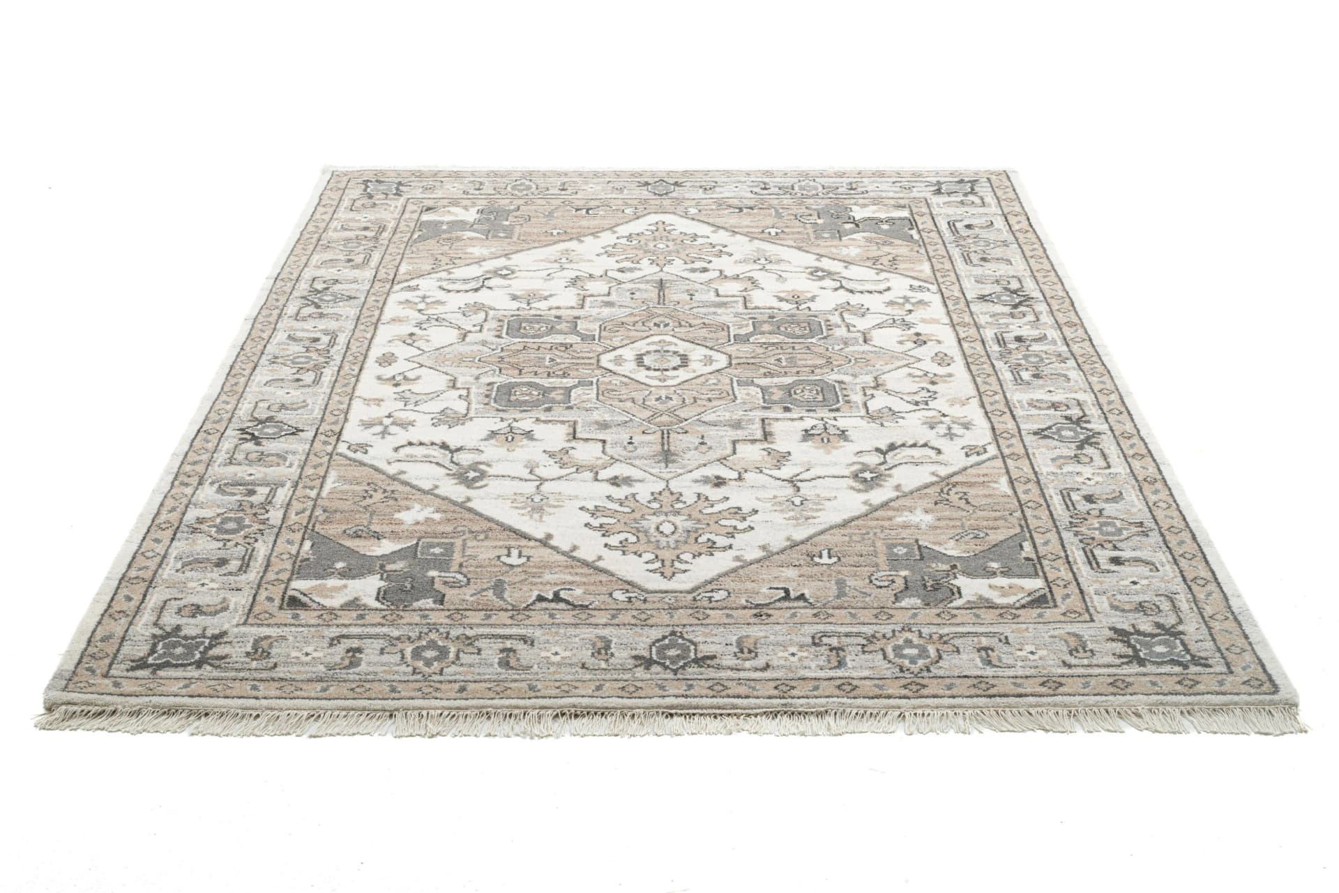 THEKO Wollteppich Versian 877 Beige Orientalisch Handgeknüpft