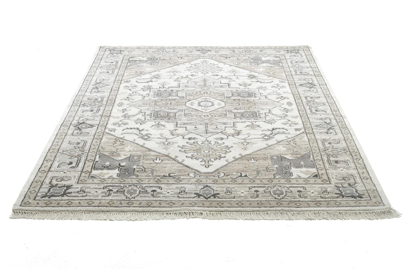 Wollteppich THEKO Versian 877 Beige Handgeknüpft Orientalisches Design