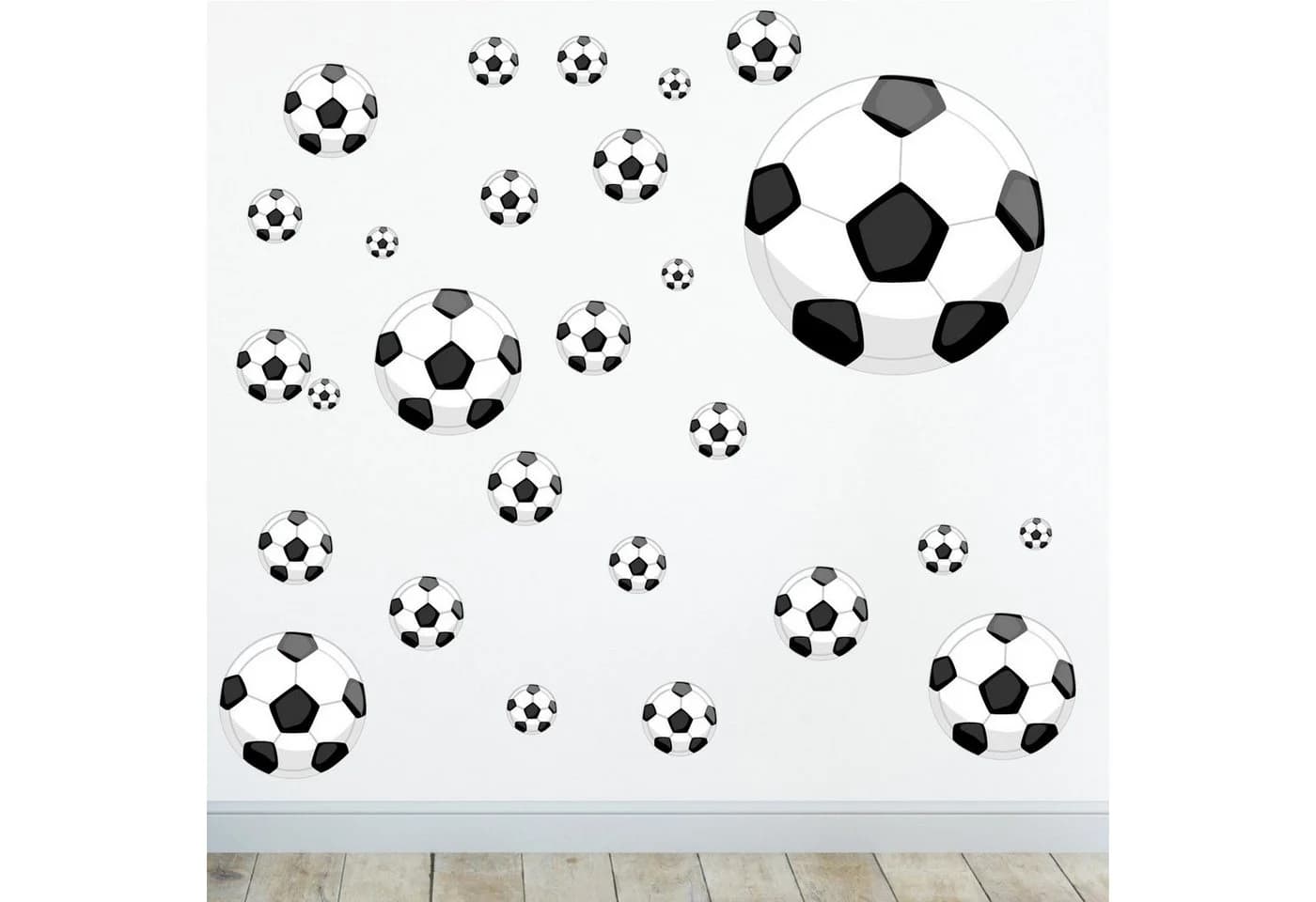 Sunnywall Wandtattoo Fussbälle Wandsticker 2 St Bunt