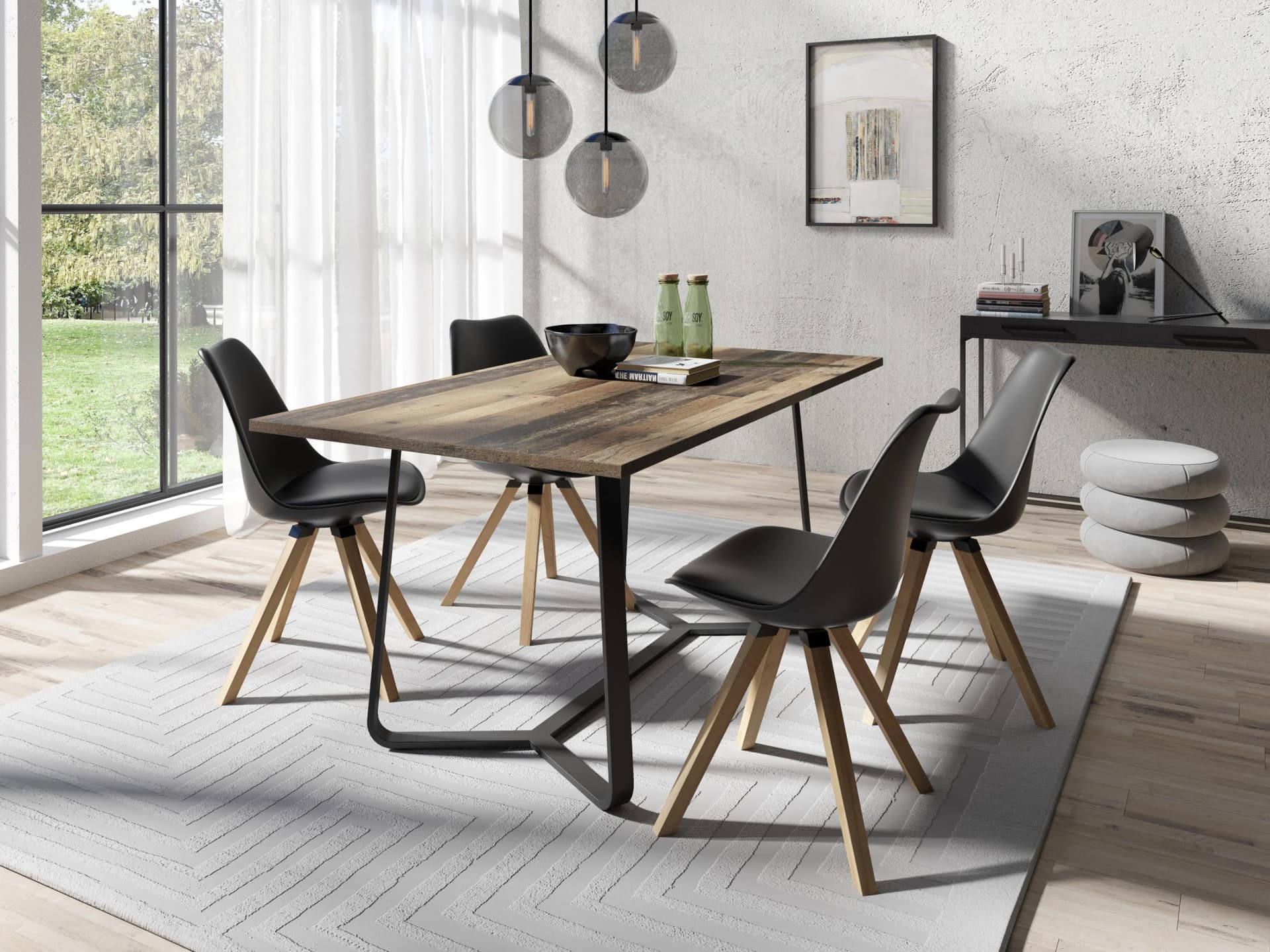 byLiving Esstisch Talea Braun Schwarz Modernes Design
