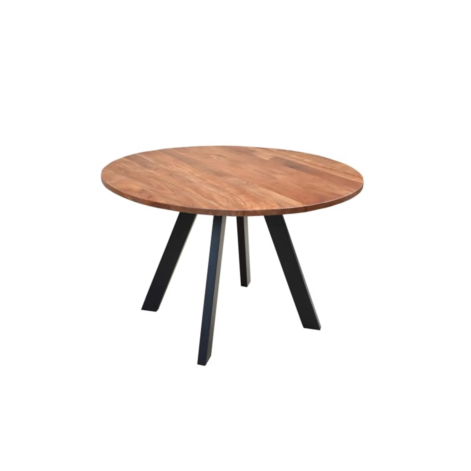BYLIVING Esstisch Tara 120cm Rundtisch Akazie Natur/Schwarz
