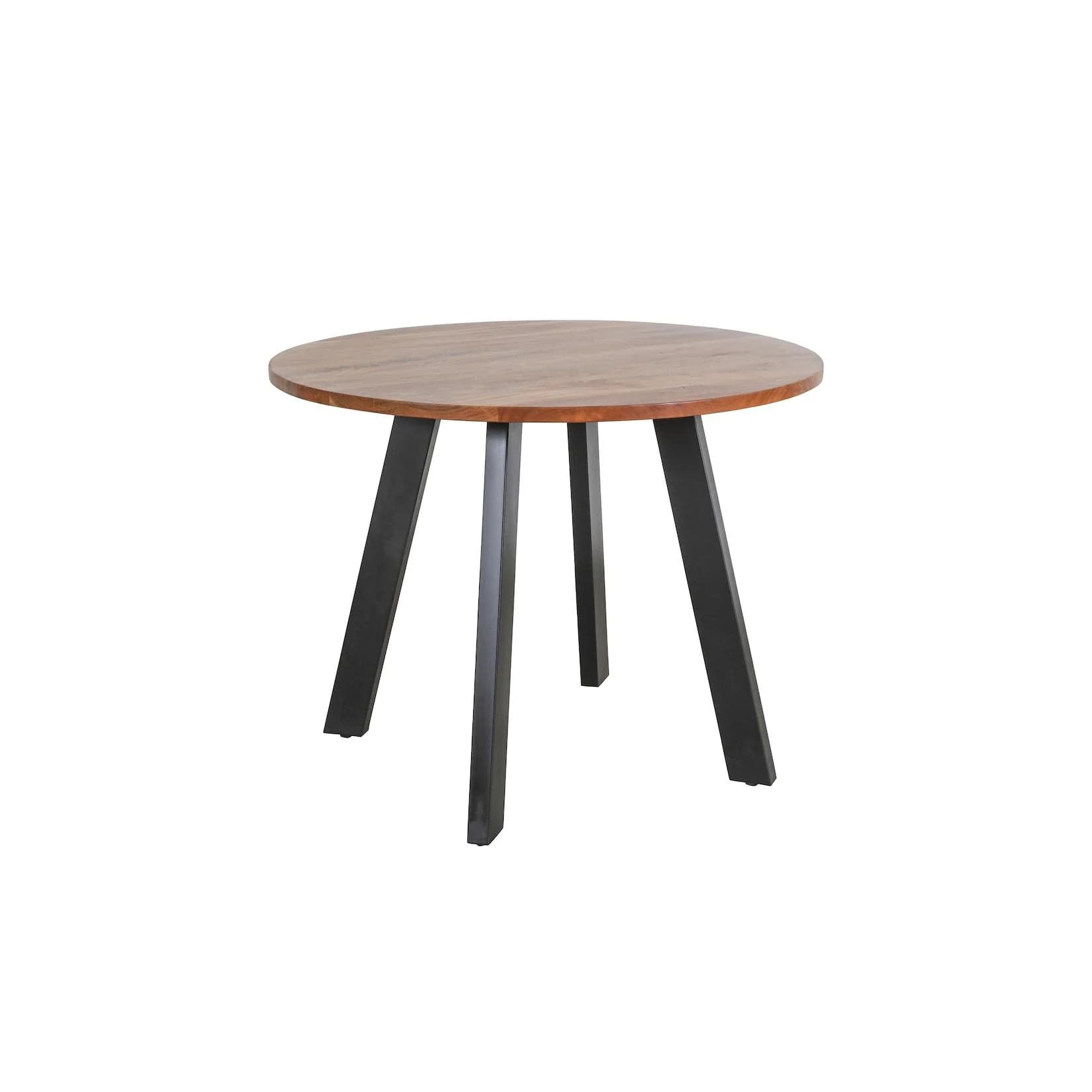 BYLIVING Esstisch Tara 100cm Rund Akazie Natur Schwarz