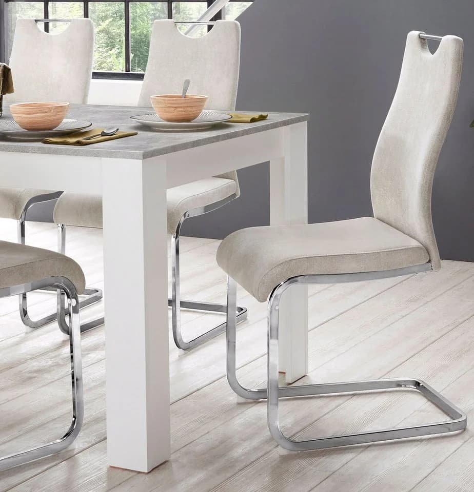 HOME AFFAIRE Milano Esszimmerstuhl Beige Vintage Microfaser