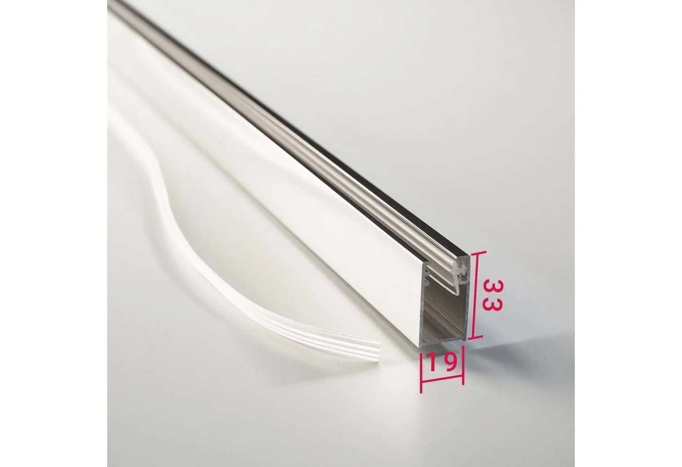 WITEN&NOCK Duschwand-Wandanschlussprofil Aluminium Verchromt Hochglanz U-Form
