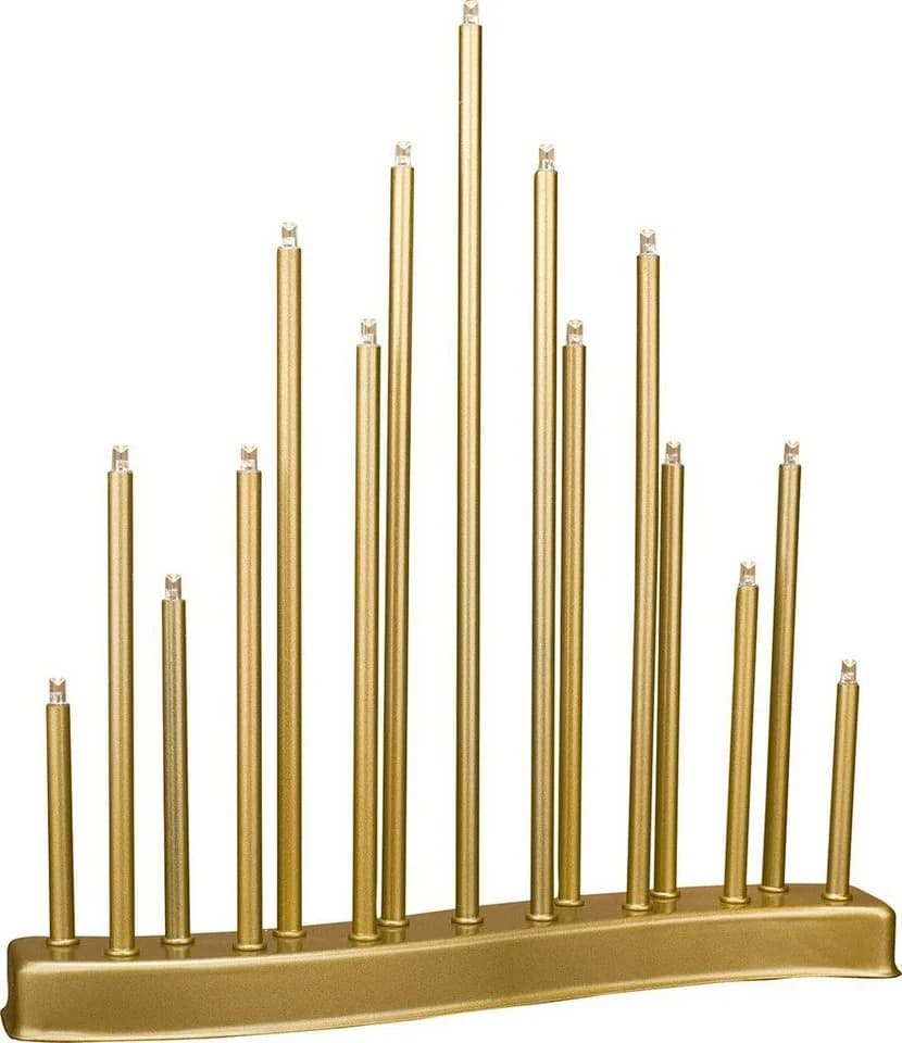 MeLiTec Fensterleuchter SL22-1 Gold warmweiß LED Schwibbogen