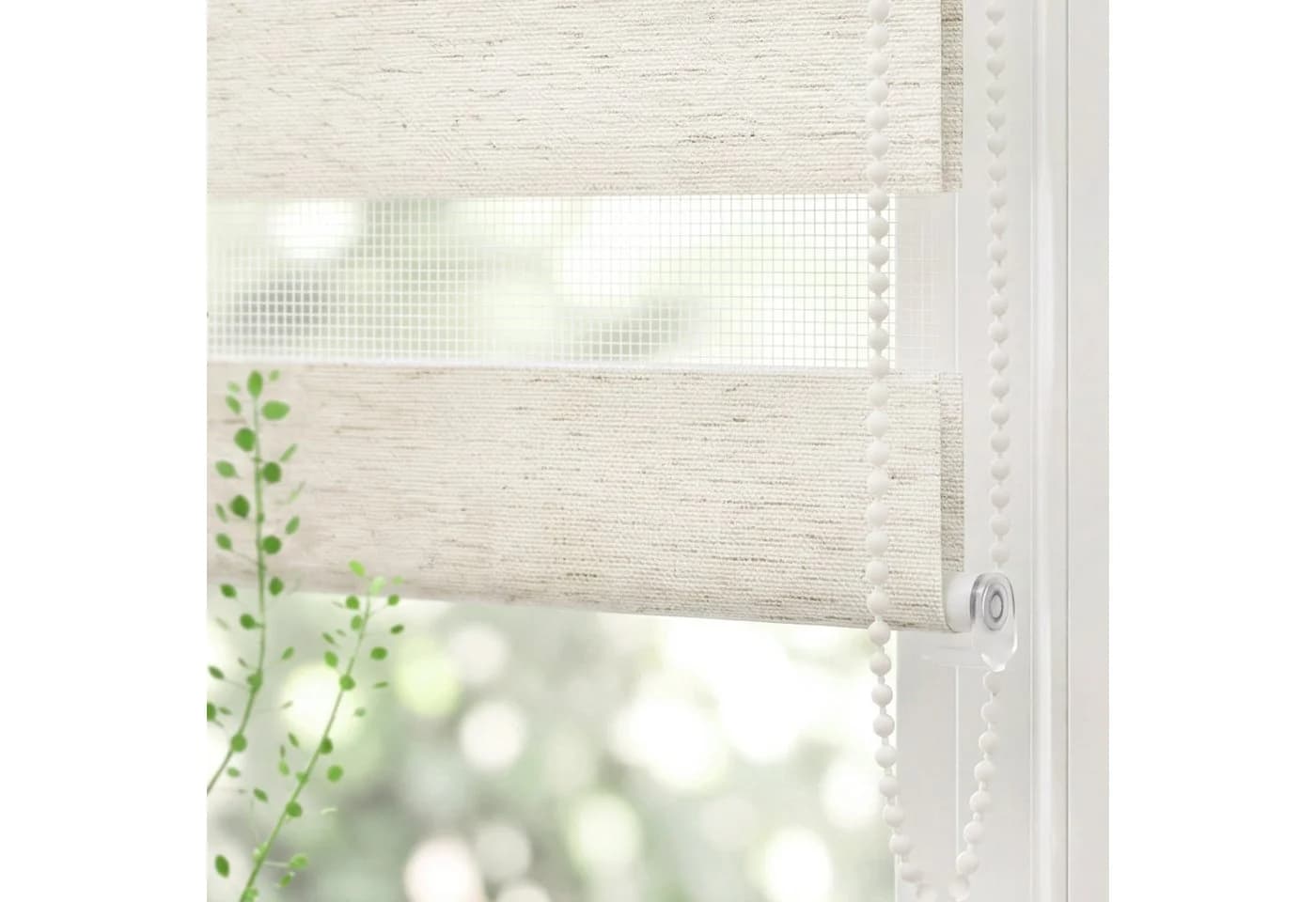 Salcar Doppelrollo Duo Klemmfix Beige Seitenzug