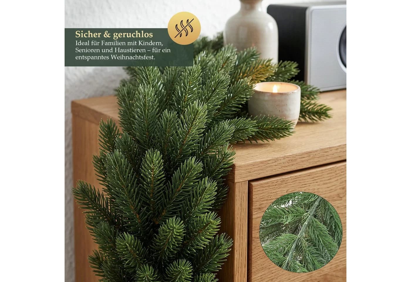 Salcar Kunstgirlande 300 cm Grün 100% PE Tanne